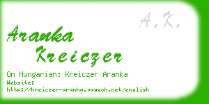 aranka kreiczer business card